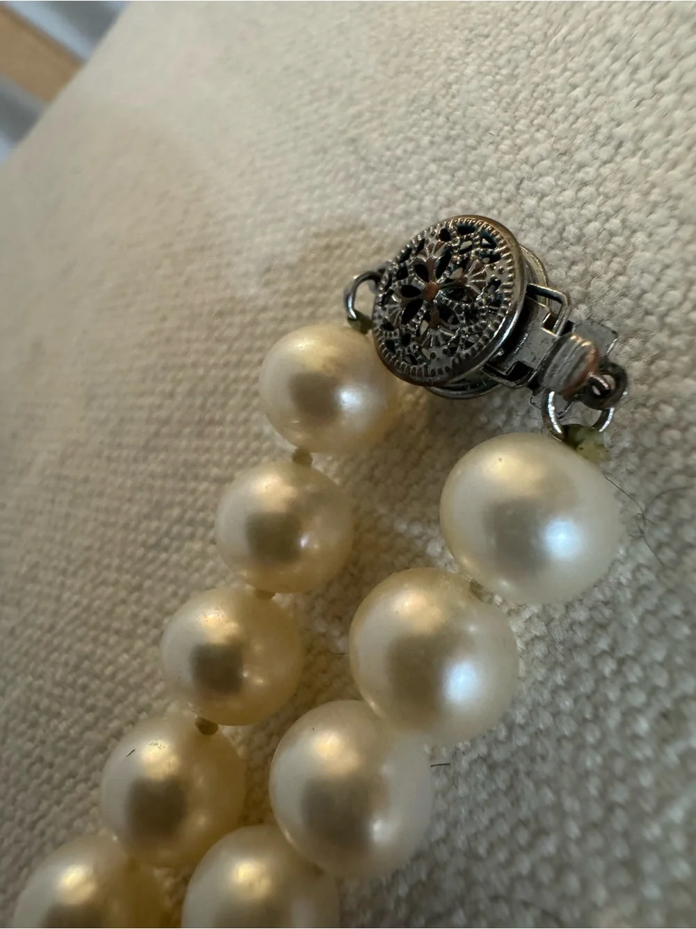 💲💲Genuine Round Pearl Individually Strung Short Necklace 17”